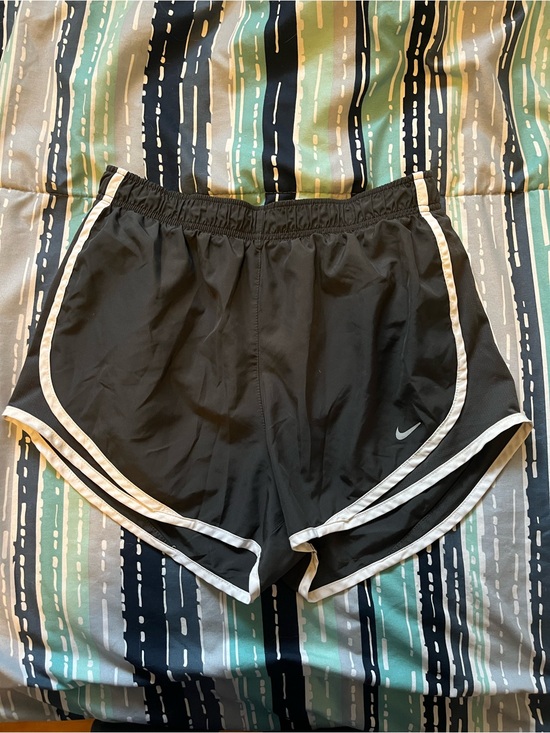 Nike Pants - Nike Tempo Black Running Shorts White Piping Elastic Waist Athletic Gym Size M